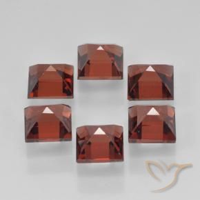 Gemas de Granate piropo Rojo medio natural de 2.84 ct, Cuadrado, VVS-VS