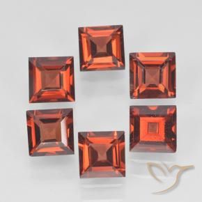 Gemas de Granate piropo Rojo medio natural de 2.60 ct, Cuadrado, VVS-VS