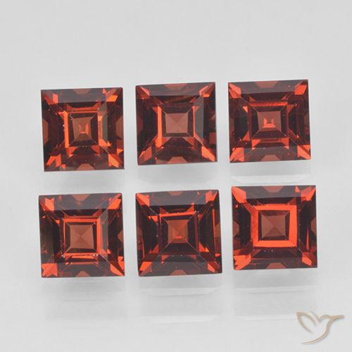 3.10ctw Natural Rojo grosella Granate piropo, Cuadrado, VVS-VS