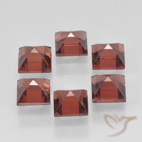 Gemas de Granate piropo Rojo grosella natural de 3.10 ct, Cuadrado, VVS-VS