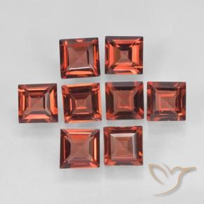 Gemas de Granate piropo Rojo medio natural de 2.98 ct, Cuadrado, VVS-VS