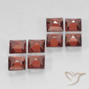 Gemas de Granate piropo Rojo medio natural de 2.98 ct, Cuadrado, VVS-VS