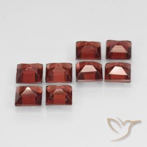 Gemas de Granate piropo Rojo medio natural de 3.56 ct, Cuadrado, VVS-VS