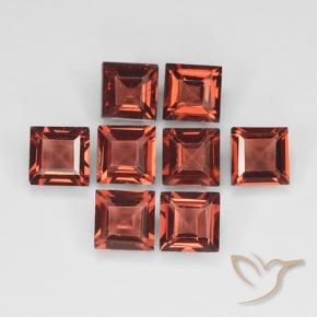 Gemas de Granate piropo Rojo escarlata natural de 3.18 ct, Cuadrado, VVS-VS