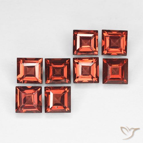 3.54ctw Natural Rojo medio Granate piropo, Cuadrado, VVS-VS