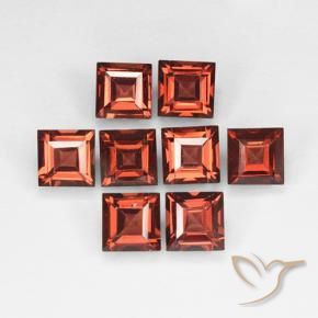 Gemas de Granate piropo Rojo medio natural de 3.54 ct, Cuadrado, VVS-VS