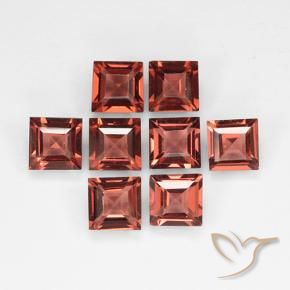 Gemas de Granate piropo Rojo medio natural de 2.91 ct, Cuadrado, VVS-VS