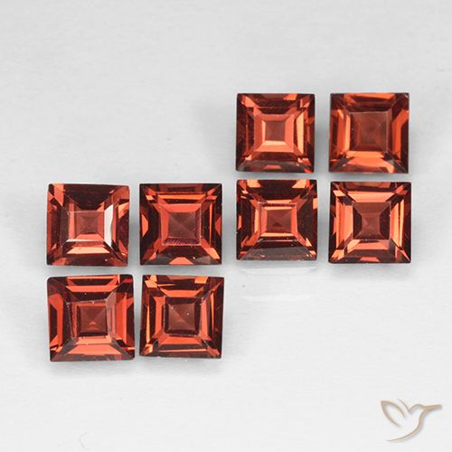 3.25ctw Natural Rojo ladrillo Granate piropo, Cuadrado, VVS-VS