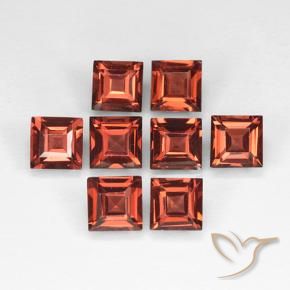 Gemas de Granate piropo Rojo ladrillo natural de 3.25 ct, Cuadrado, VVS-VS