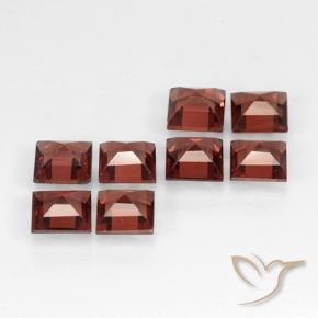 Gemas de Granate piropo Rojo ladrillo natural de 3.25 ct, Cuadrado, VVS-VS