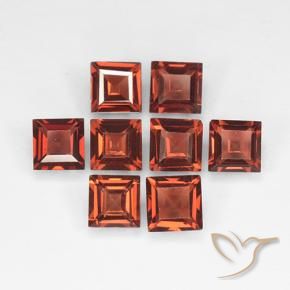 Gemas de Granate piropo Rojo ladrillo natural de 2.93 ct, Cuadrado, VVS-VS