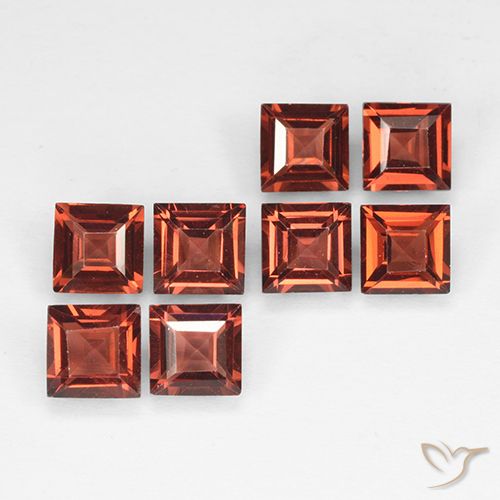3.14ctw Natural Rojo ladrillo Granate piropo, Cuadrado, VVS-VS