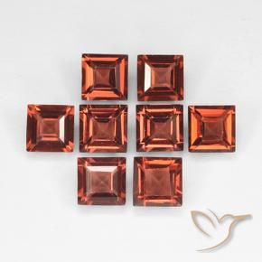 Gemas de Granate piropo Rojo ladrillo natural de 3.14 ct, Cuadrado, VVS-VS