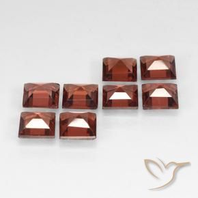 Gemas de Granate piropo Rojo ladrillo natural de 3.14 ct, Cuadrado, VVS-VS
