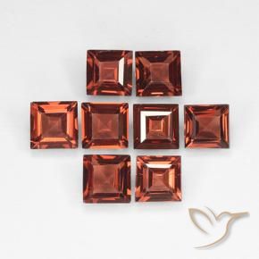 Gemas de Granate piropo Rojo oscuro natural de 3.05 ct, Cuadrado, VVS-VS