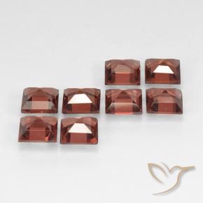 Gemas de Granate piropo Rojo ladrillo natural de 3.42 ct, Cuadrado, VVS-VS