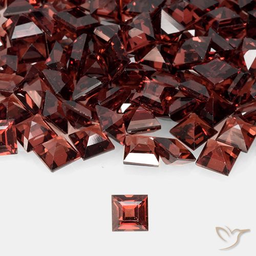 0.47ct Natural Rojo oscuro Granate piropo, Cuadrado, VVS-VS