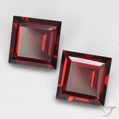 4.10ctw Natural Rojo oscuro Granate piropo, Cuadrado, VVS-VS