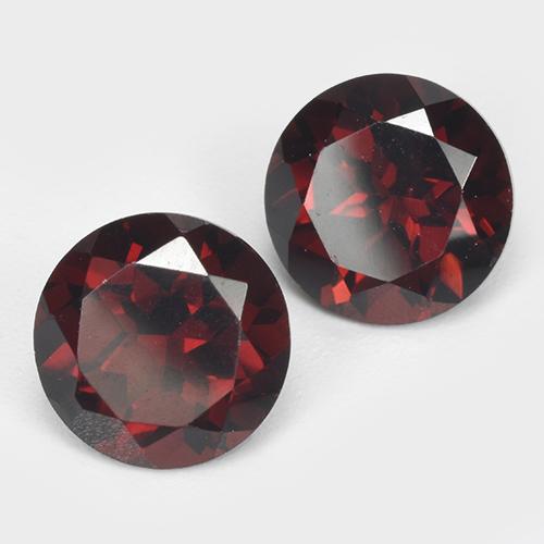 Gemas de granate piropo rojo natural de 3,44 ct, corte redondo, VVS-VS