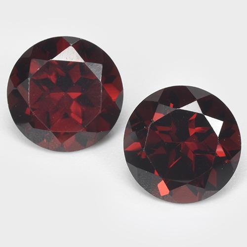 Gemas de granate piropo rojo natural de 3,44 ct, corte redondo, VVS-VS