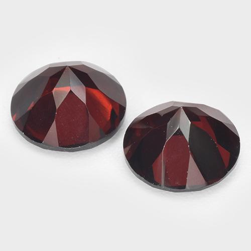 Gemas de granate piropo rojo natural de 3,44 ct, corte redondo, VVS-VS