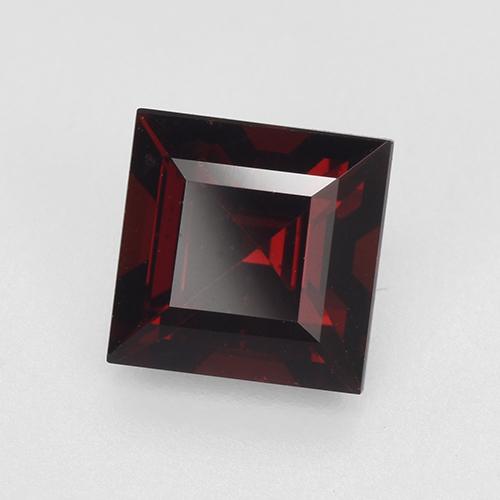 Granate piropo rojo natural de 1,57 ct, cuadrado, VVS-VS