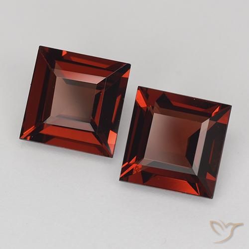 Gemas de Granate piropo Rojo oscuro natural de 2.49 ct, Cuadrado, VVS-VS