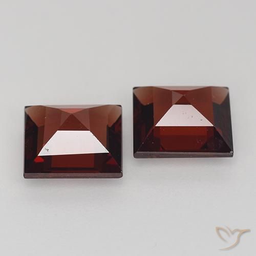Gemas de Granate piropo Rojo oscuro natural de 2.49 ct, Cuadrado, VVS-VS