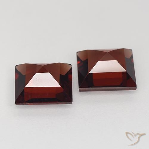 Gemas de Granate piropo Rojo oscuro natural de 2.55 ct, Cuadrado, VVS-VS