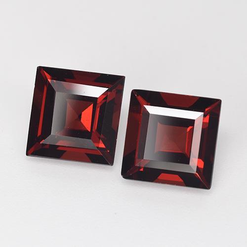 Gemas de granate piropo rojo natural de 5,53 ct, cuadrado, VVS-VS
