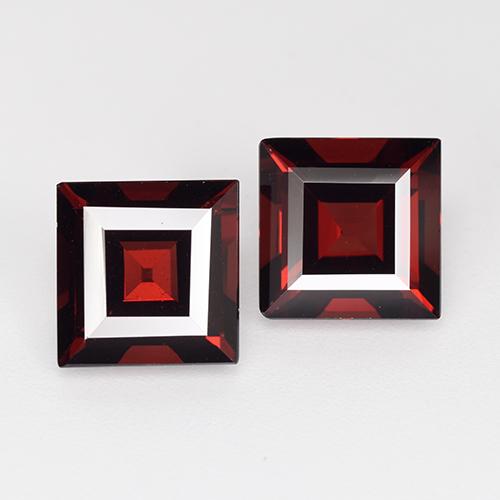 Gemas de granate piropo rojo natural de 5,53 ct, cuadrado, VVS-VS