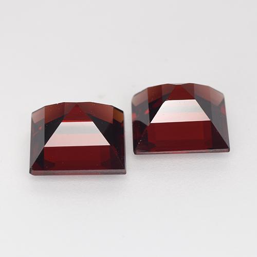 Gemas de granate piropo rojo natural de 5,53 ct, cuadrado, VVS-VS