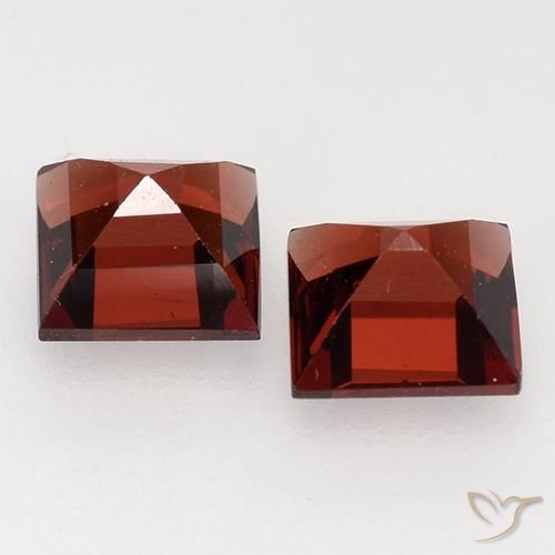 Gemas de Granate piropo Rojo oscuro natural de 0.94 ct, Cuadrado, VVS-VS