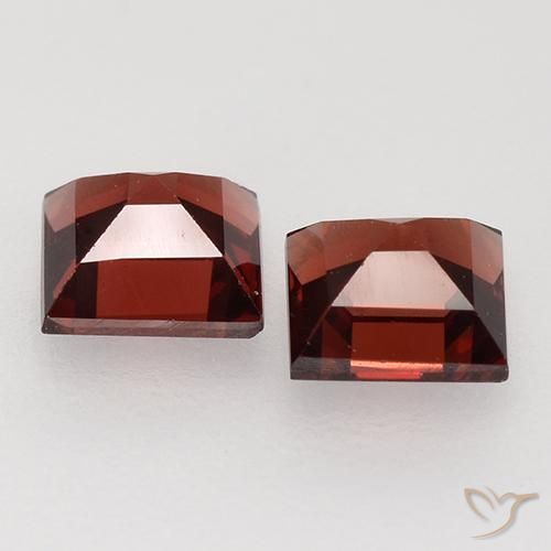 Gemas de Granate piropo Rojo escarlata intenso natural de 0.95 ct, Cuadrado, VVS-VS