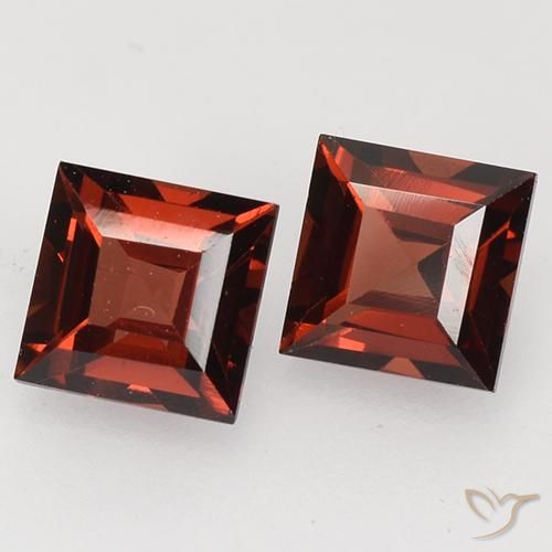 Gemas de Granate piropo Rojo oscuro natural de 1.00 ct, Cuadrado, VVS-VS