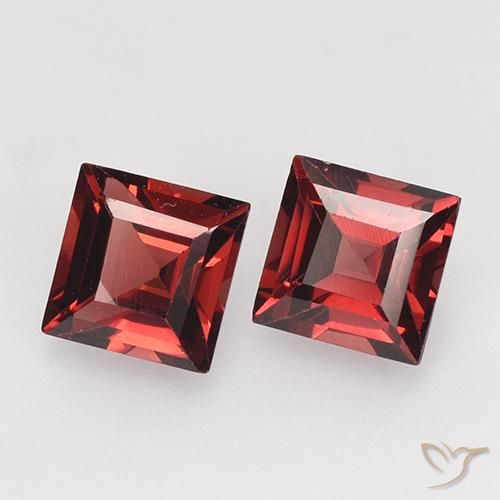 Gemas de Granate piropo Rojo oscuro natural de 1.00 ct, Cuadrado, VVS-VS