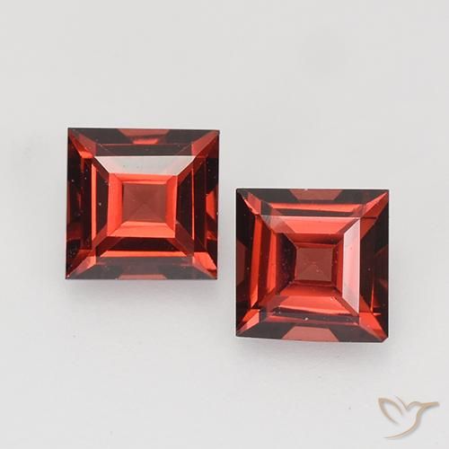 0.92ctw Natural Rojo escarlata intenso Granate piropo, Cuadrado, VVS-VS