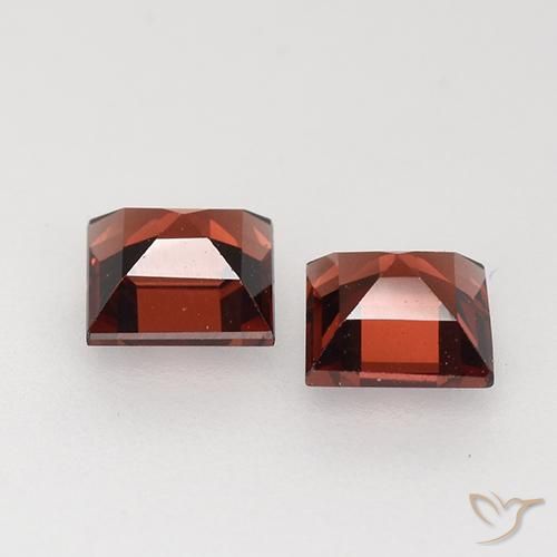 Gemas de Granate piropo Rojo escarlata intenso natural de 0.92 ct, Cuadrado, VVS-VS