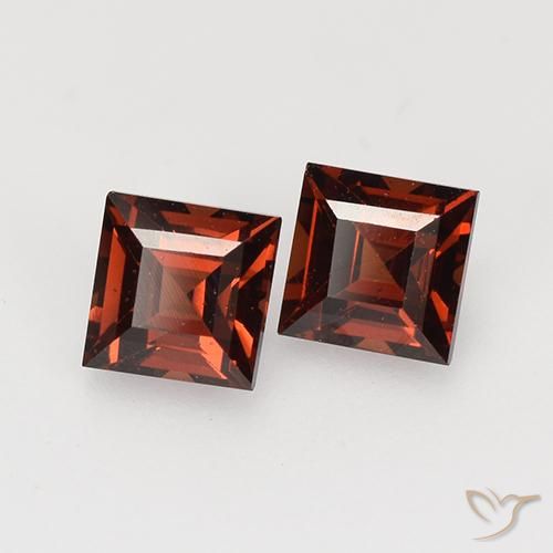 Gemas de Granate piropo Rojo merlot natural de 1.11 ct, Cuadrado, VVS-VS