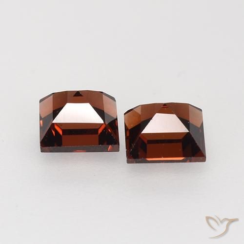Gemas de Granate piropo Rojo merlot natural de 1.11 ct, Cuadrado, VVS-VS