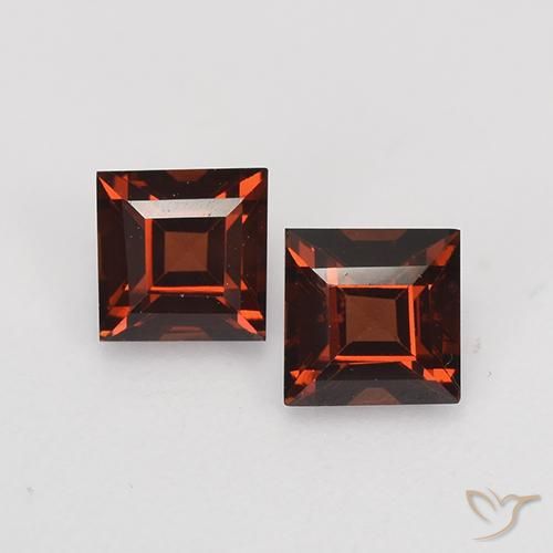 Gemas de granate piropo rojo natural de 1,02 ct, cuadrado, VVS-VS