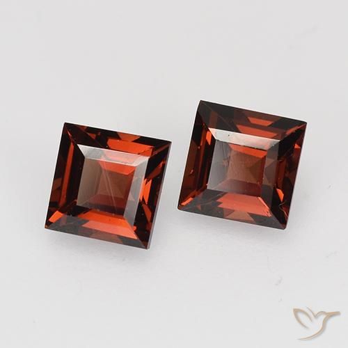Gemas de granate piropo rojo natural de 1,02 ct, cuadrado, VVS-VS