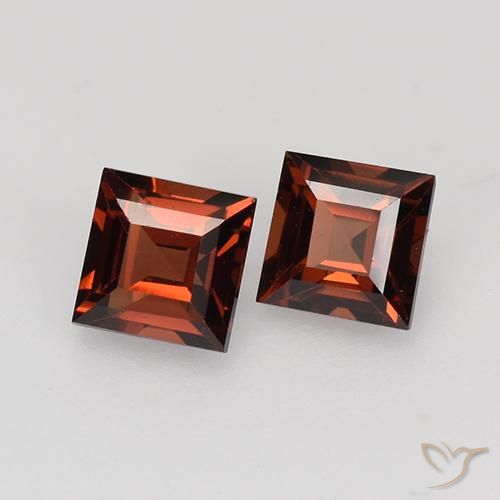 Gemas de Granate piropo Rojo merlot natural de 1.02 ct, Cuadrado, VVS-VS
