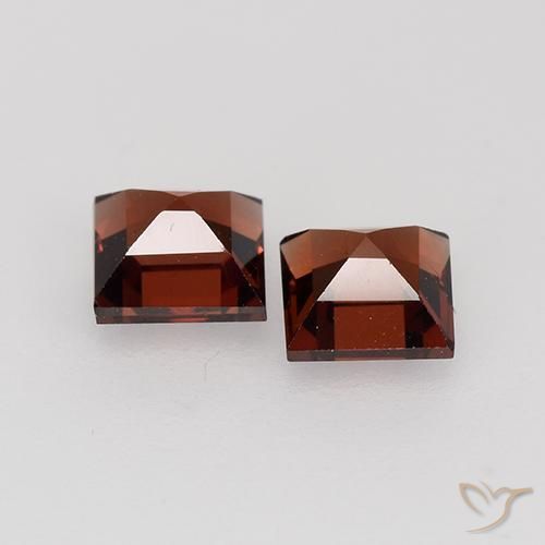 Gemas de Granate piropo Rojo merlot natural de 1.02 ct, Cuadrado, VVS-VS