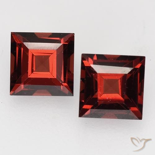 Gemas de granate piropo rojo natural de 1,05 ct, cuadrado, VVS-VS