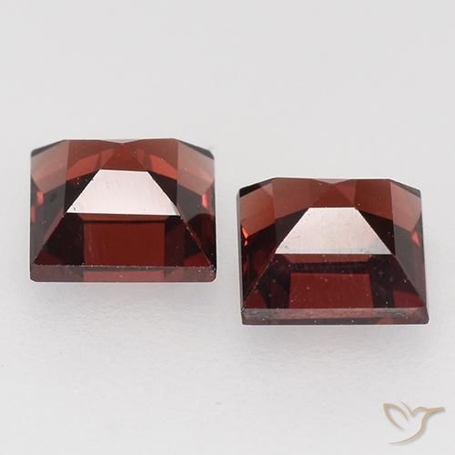 Gemas de granate piropo rojo natural de 1,05 ct, cuadrado, VVS-VS