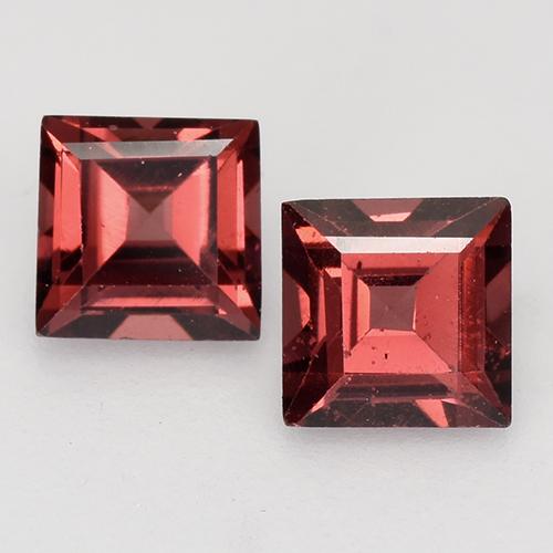 Gemas de granate piropo rojo natural de 0,92 ct, cuadrado, VVS-VS