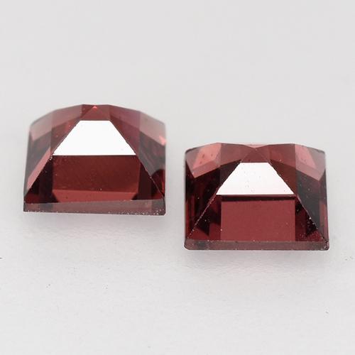 Gemas de granate piropo rojo natural de 0,92 ct, cuadrado, VVS-VS