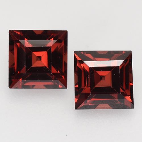 Gemas de granate piropo rojo natural de 1,10 ct, cuadrado, VVS-VS