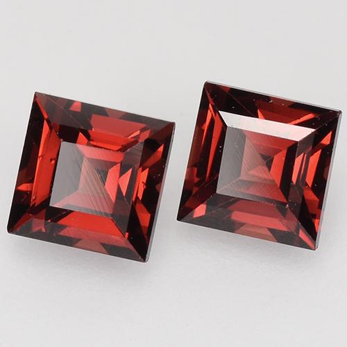 Gemas de granate piropo rojo natural de 1,10 ct, cuadrado, VVS-VS
